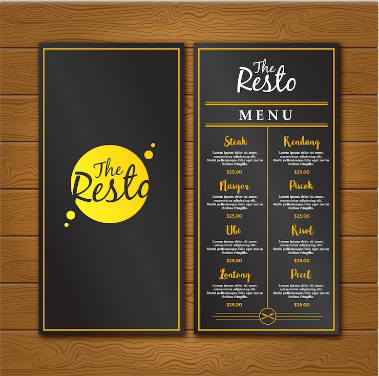Ücretsiz Vektör modern restoran menüsü