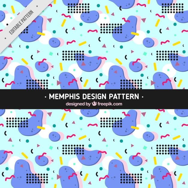 Ücretsiz Vektör mor şekillerle memphis deseni