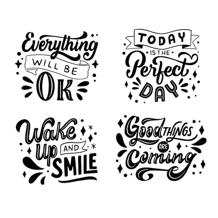 Ücretsiz Vektör motivational lettering set
