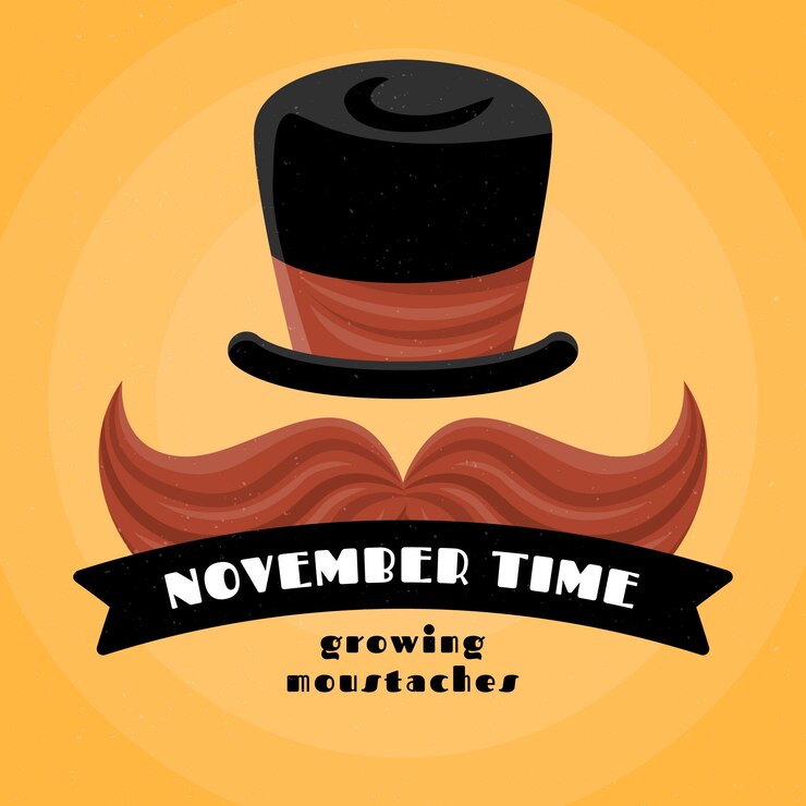Ücretsiz Vektör movember background in flat design