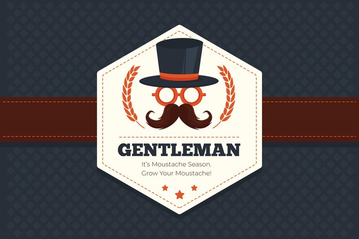 Ücretsiz Vektör movember geometric background with hexagonal badge