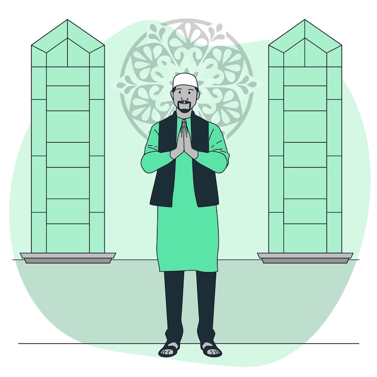 Ücretsiz Vektör muslim man concept illustration