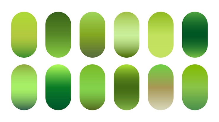 Ücretsiz Vektör nature eco green gradient shades set
