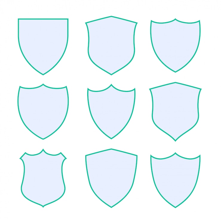 Ücretsiz Vektör nine protection shield with green border