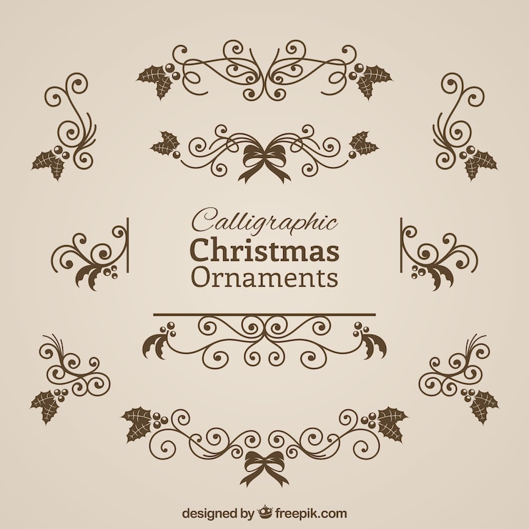 Ücretsiz Vektör noel dekoratif öğeler paketi