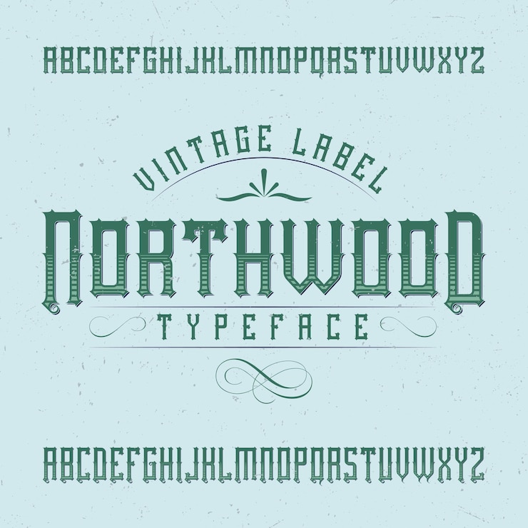Ücretsiz Vektör "northwood" adlı vintage etiket yazı tipi