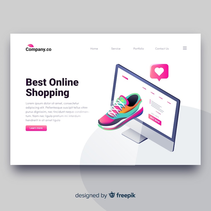 Ücretsiz Vektör online alışveriş açılış sayfası