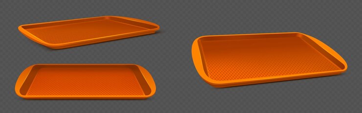 Ücretsiz Vektör orange plastic serving trays for lunch carrying