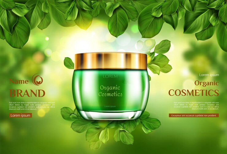 Ücretsiz Vektör organic cosmetics product jar 