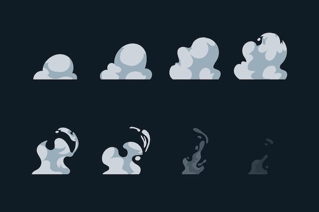 Organic flat element animation frames