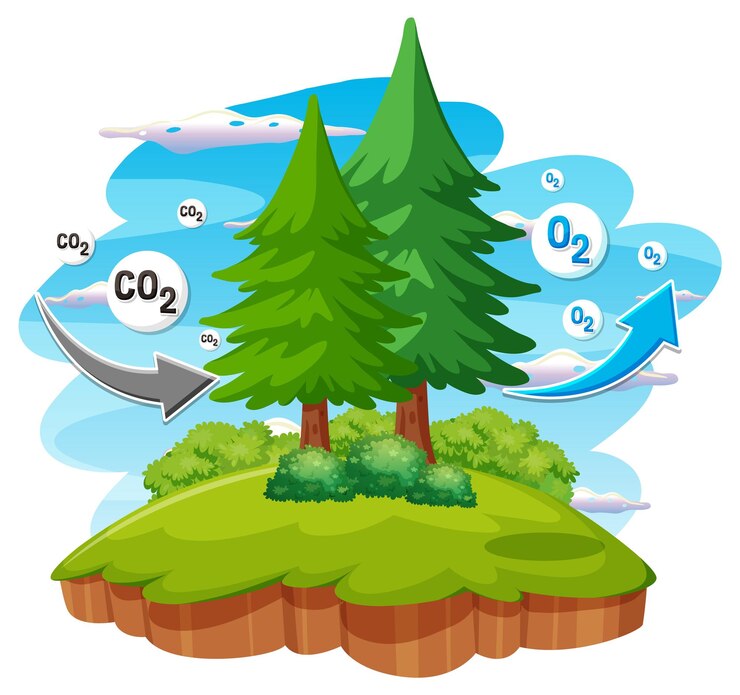 Ücretsiz Vektör oxygen cycle diagram for science education