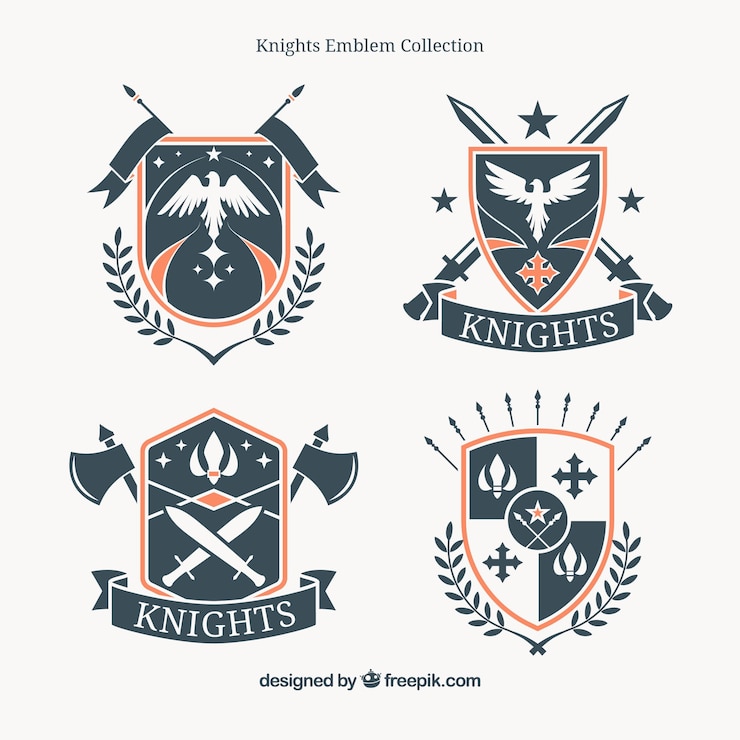 Ücretsiz Vektör pack of vintage heraldic shield insignia