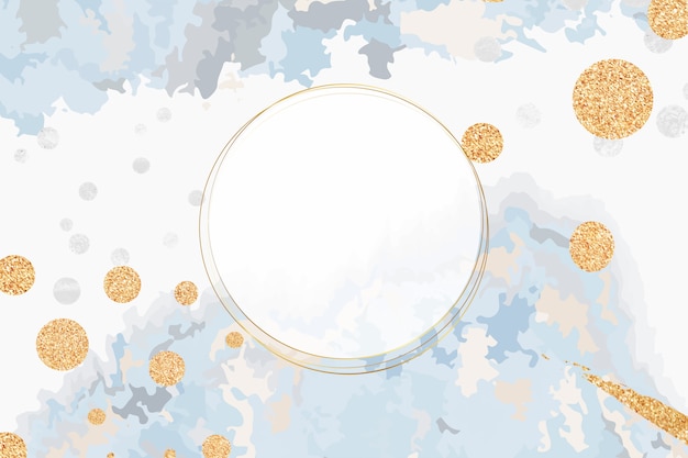 Paint pour background with round frame vector