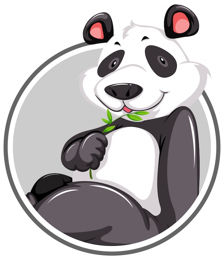Ücretsiz Vektör panda çıkartma şablonu
