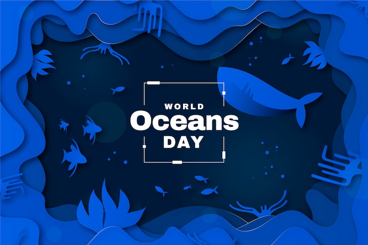 Ücretsiz Vektör paper style world oceans day background