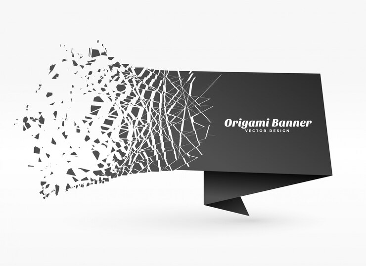 Ücretsiz Vektör patlama efektli soyut origami başlığı