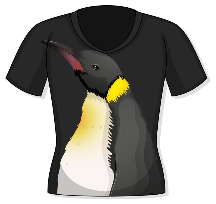 Ücretsiz Vektör penguen desenli tişört ön yüzü