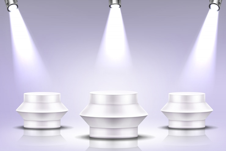 Ücretsiz Vektör podium with spotlight illumination, round stage