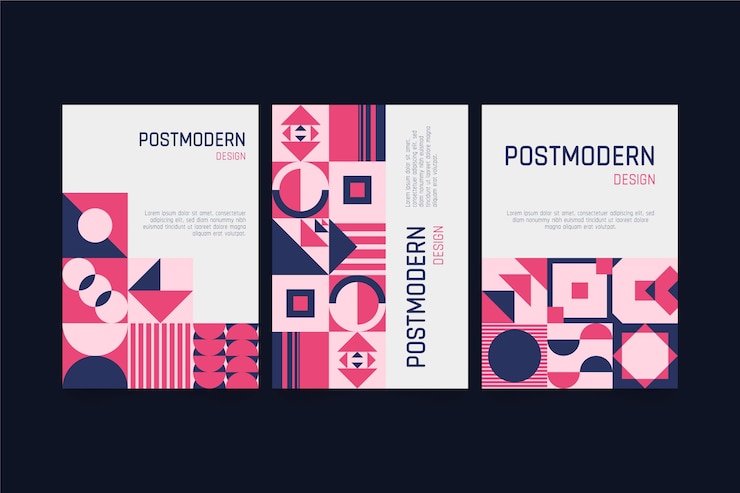 Ücretsiz Vektör postmodern işletme kapak koleksiyonu