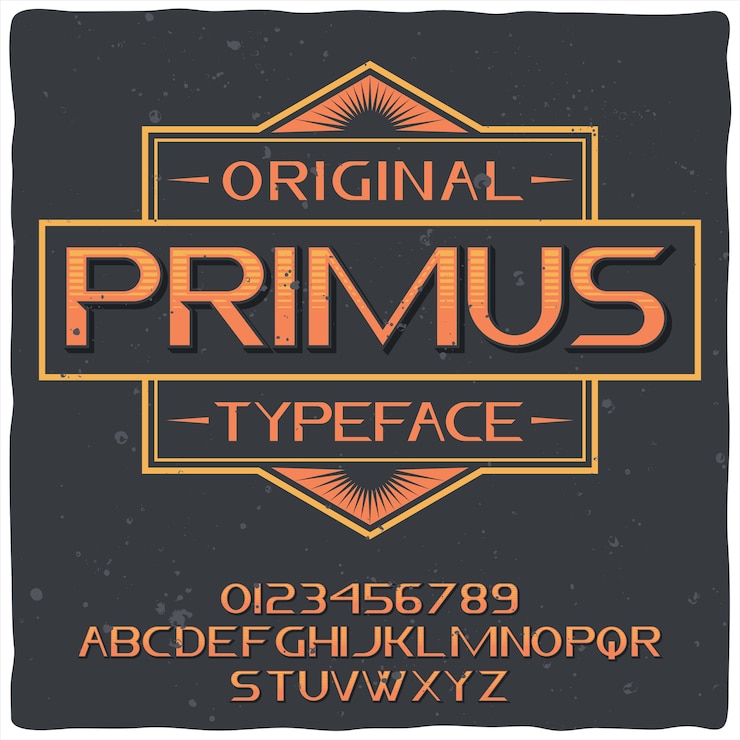 Ücretsiz Vektör primus yazı tipi