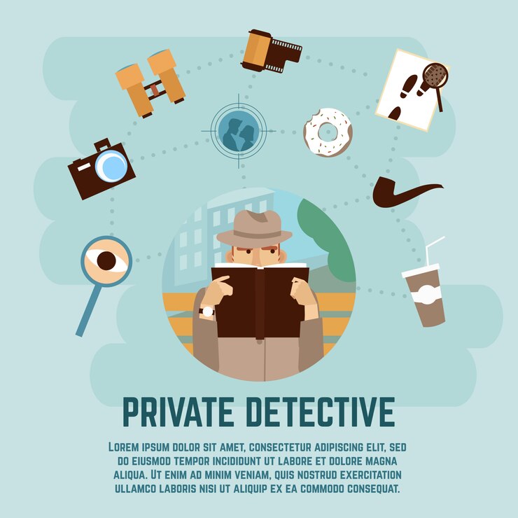 Ücretsiz Vektör private detective concept