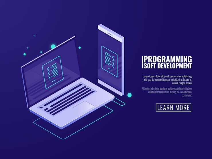Ücretsiz Vektör programming and development of computer programs, mobile application