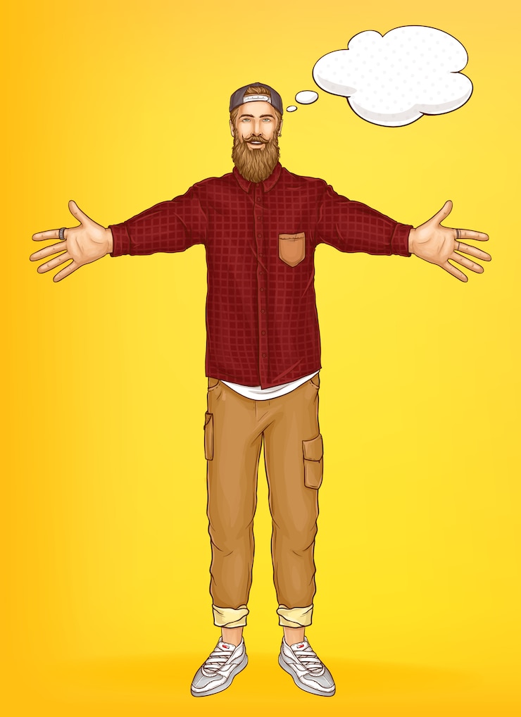 Ücretsiz Vektör promo banner template with hipster man 