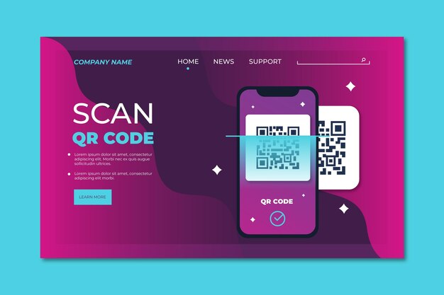 Qr code verification landing page template