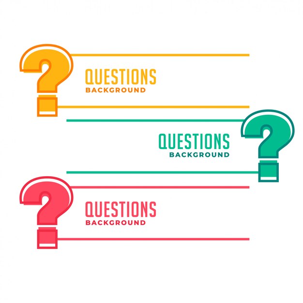 Question mark banners for help and support