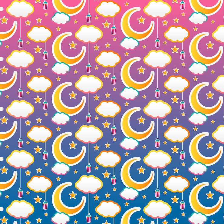 Ücretsiz Vektör ramadhan seamless pattern