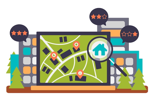 Real estate searching concept