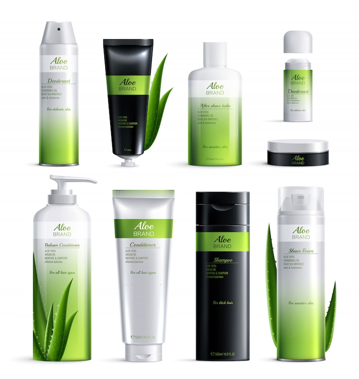 Ücretsiz Vektör realistic colored organic cosmetics ingredients design. set isolated cosmetics tubes