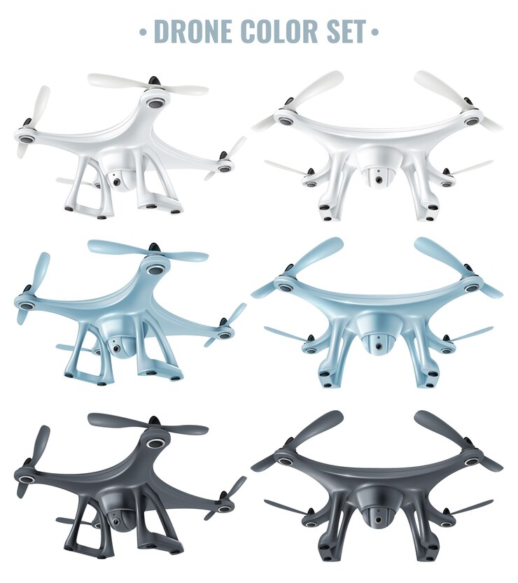 Ücretsiz Vektör realistic drone set