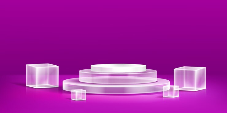 Ücretsiz Vektör realistic glass podium design