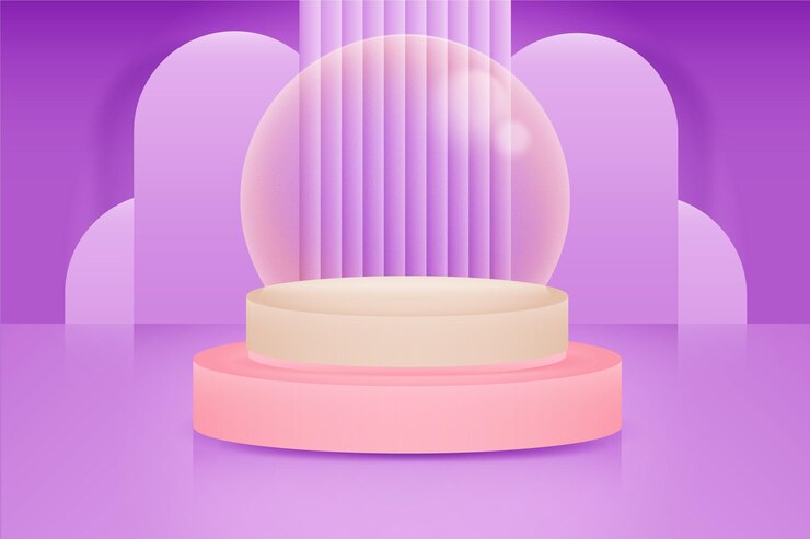 Ücretsiz Vektör realistic podium purple wall background