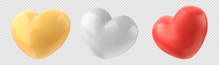 Ücretsiz Vektör realistic set of heart shape balloons set