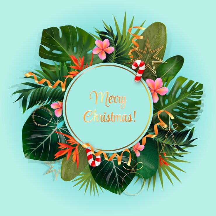 Ücretsiz Vektör realistic summer christmas illustration