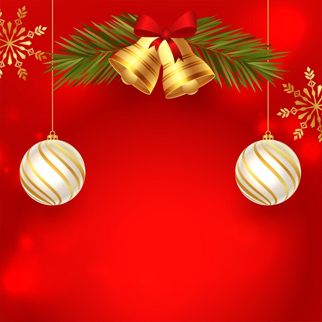 realistic xmas elements design with text space for merry christmas vector