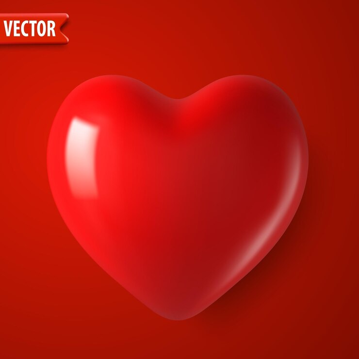 Ücretsiz Vektör red 3d heart isolated on red background for valentines or mother day wedding vector illustration