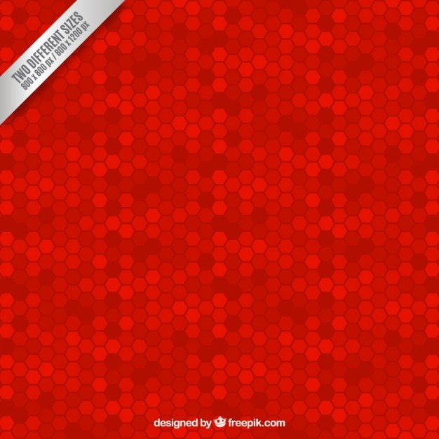 Red background with hexagons