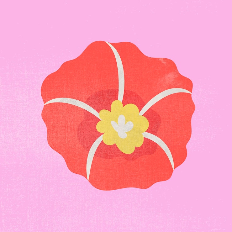 Ücretsiz Vektör red flower, spring clipart vector illustration
