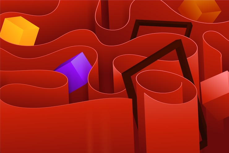 Ücretsiz Vektör renk geçişli 3d kıvrımlar arka planı