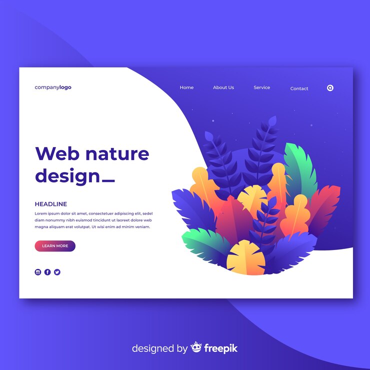 Ücretsiz Vektör renk geçişli doğa web design