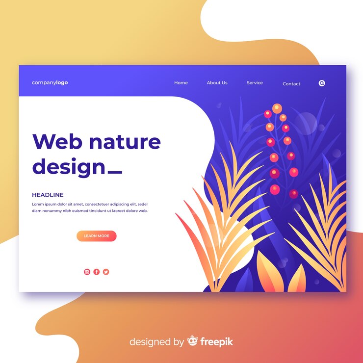 Ücretsiz Vektör renk geçişli doğa web design
