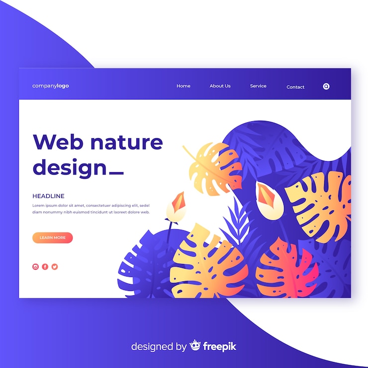 Ücretsiz Vektör renk geçişli doğa web design
