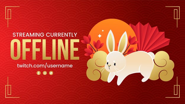 Renkli geçişli Çin yeni yılı Twitch arka planı