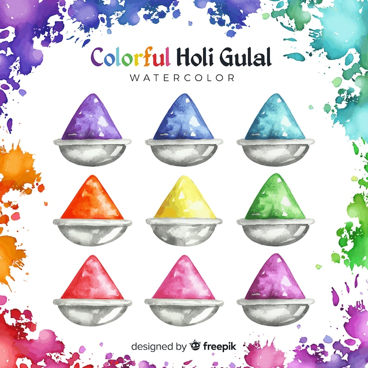 Ücretsiz Vektör renkli holi gulal arka planı