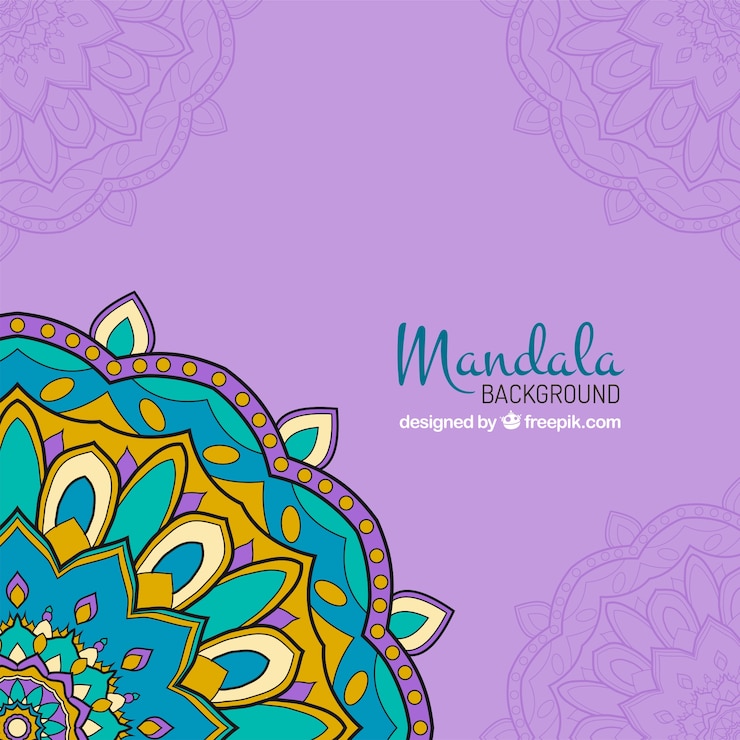 Ücretsiz Vektör renkli mandala arka planı