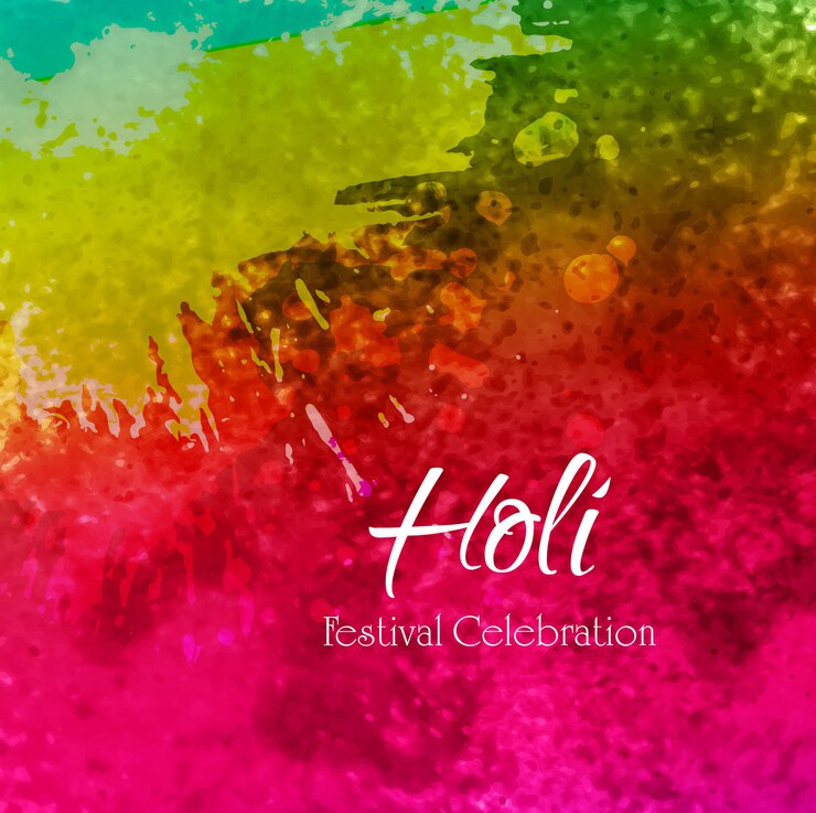 Ücretsiz Vektör renkli mutlu holi arka planı i̇llüstrasyonu