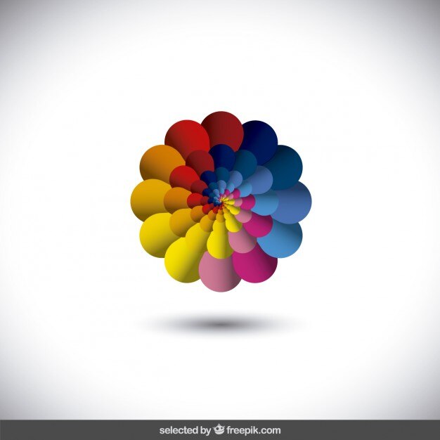 Ücretsiz Vektör renkli soyut çiçek logotipi
